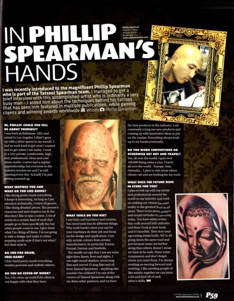 Phillip's contributions to the art of tattooing were thoughtfully explored in a featured magazine article. This piece brought his unique perspective to a wider readership.